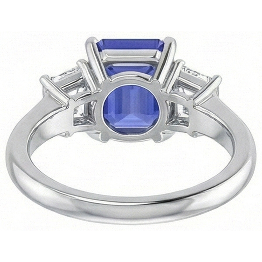 echter cushion diamant 3Karat ring auf Weiß