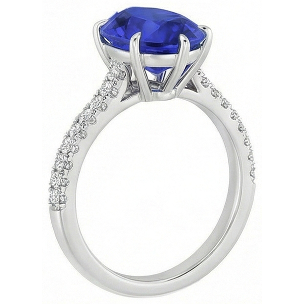 echter round diamant 5Karat ring Draufsicht