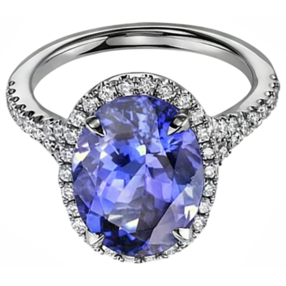 echter oval tansanit 6.50Karat ring Detailansicht