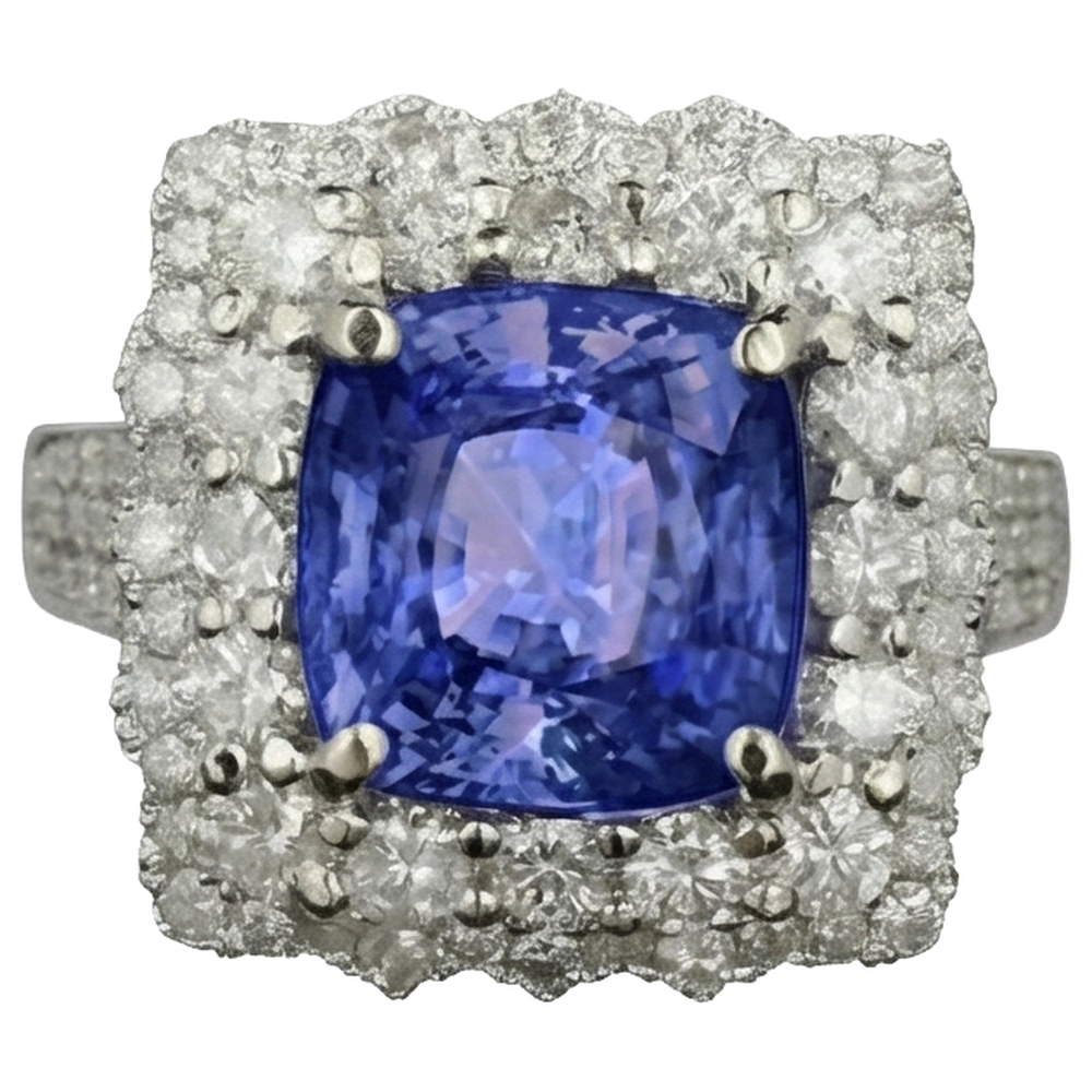 echter round tansanit 9.75Karat ring Seitenansicht
