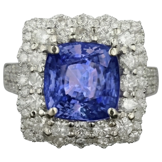 echter round tansanit 9.75Karat ring Seitenansicht