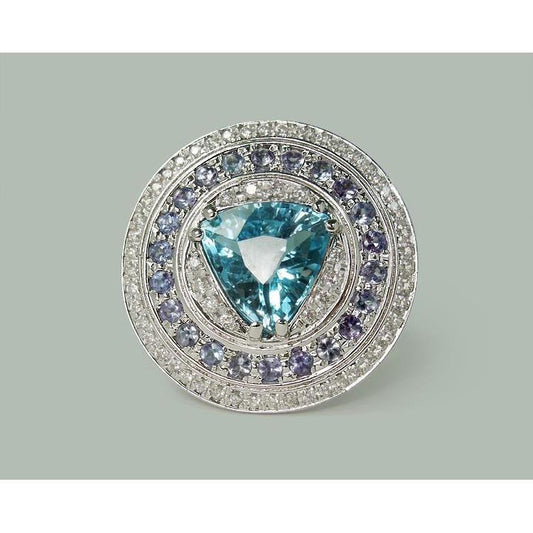 Blauer Topas-Statement-Cocktailring