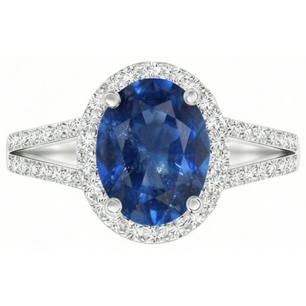 echter oval diamant 3.50Karat ring Vorderansicht