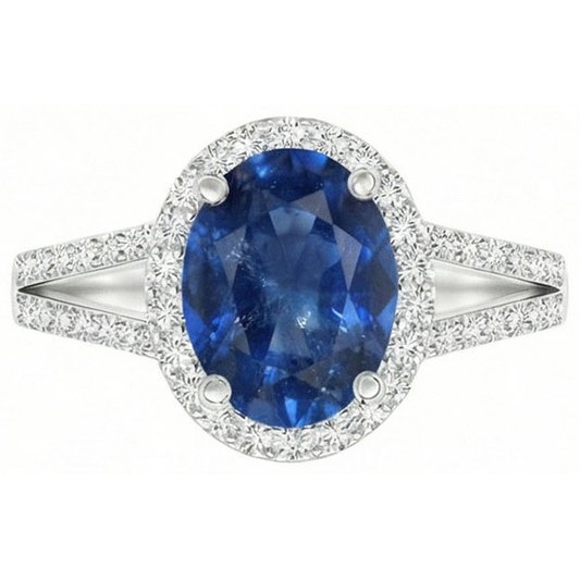 echter oval diamant 3.50Karat ring Vorderansicht