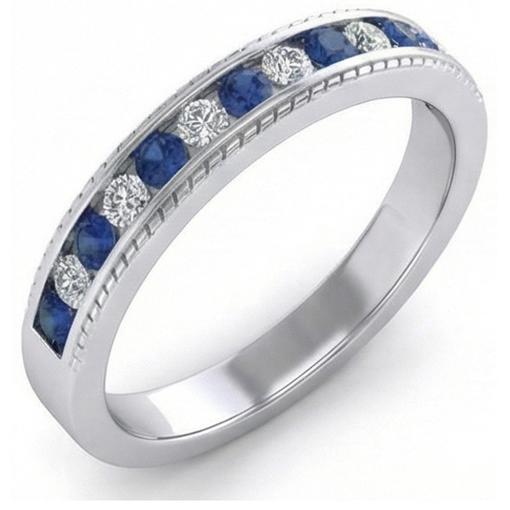 echter round saphir 3.40Karat ring Vorderansicht