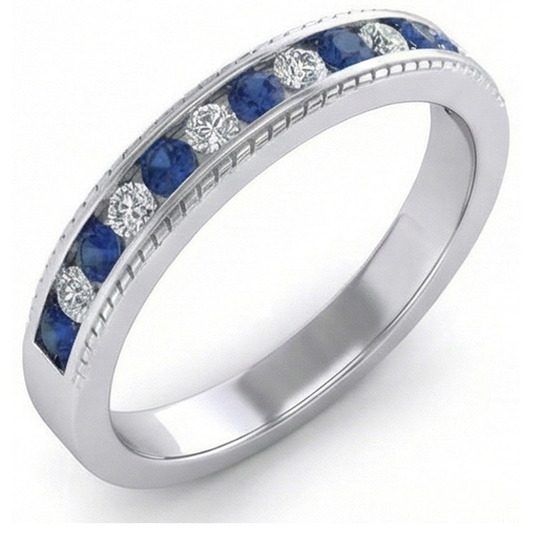 echter round saphir 3.40Karat ring Vorderansicht