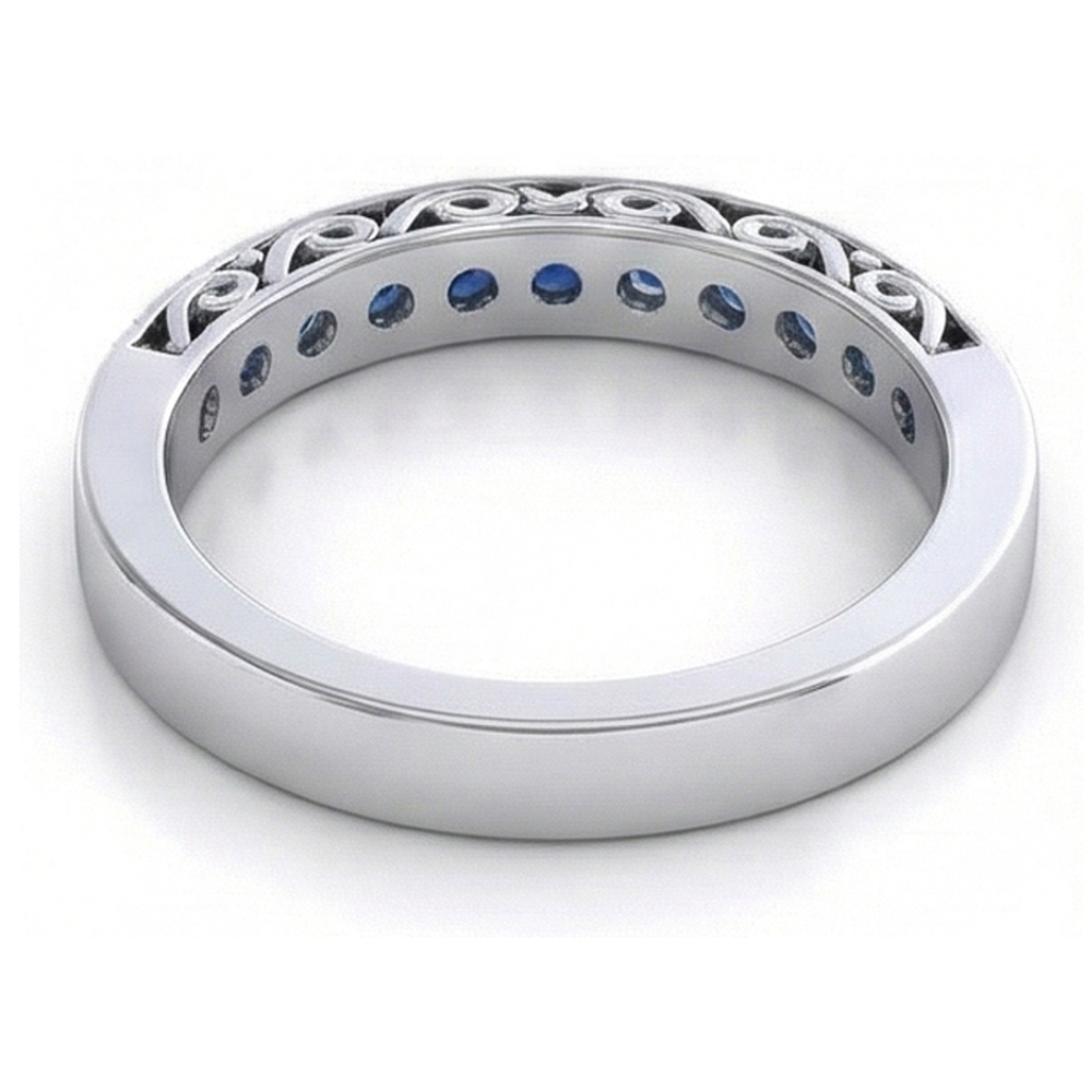 echter round saphir 3.40Karat ring Profilansicht