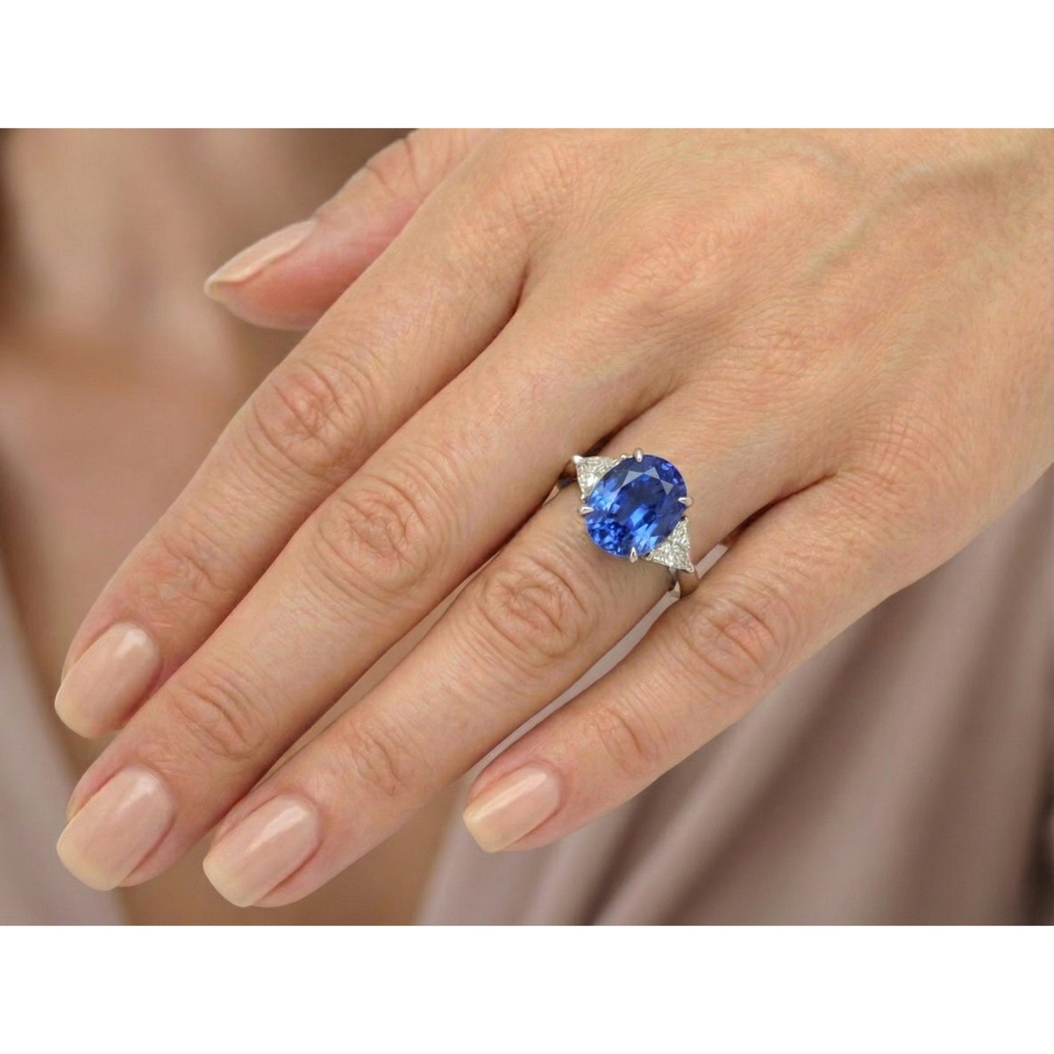 echter oval diamant 4.50Karat ring mit Diamantbesatz
