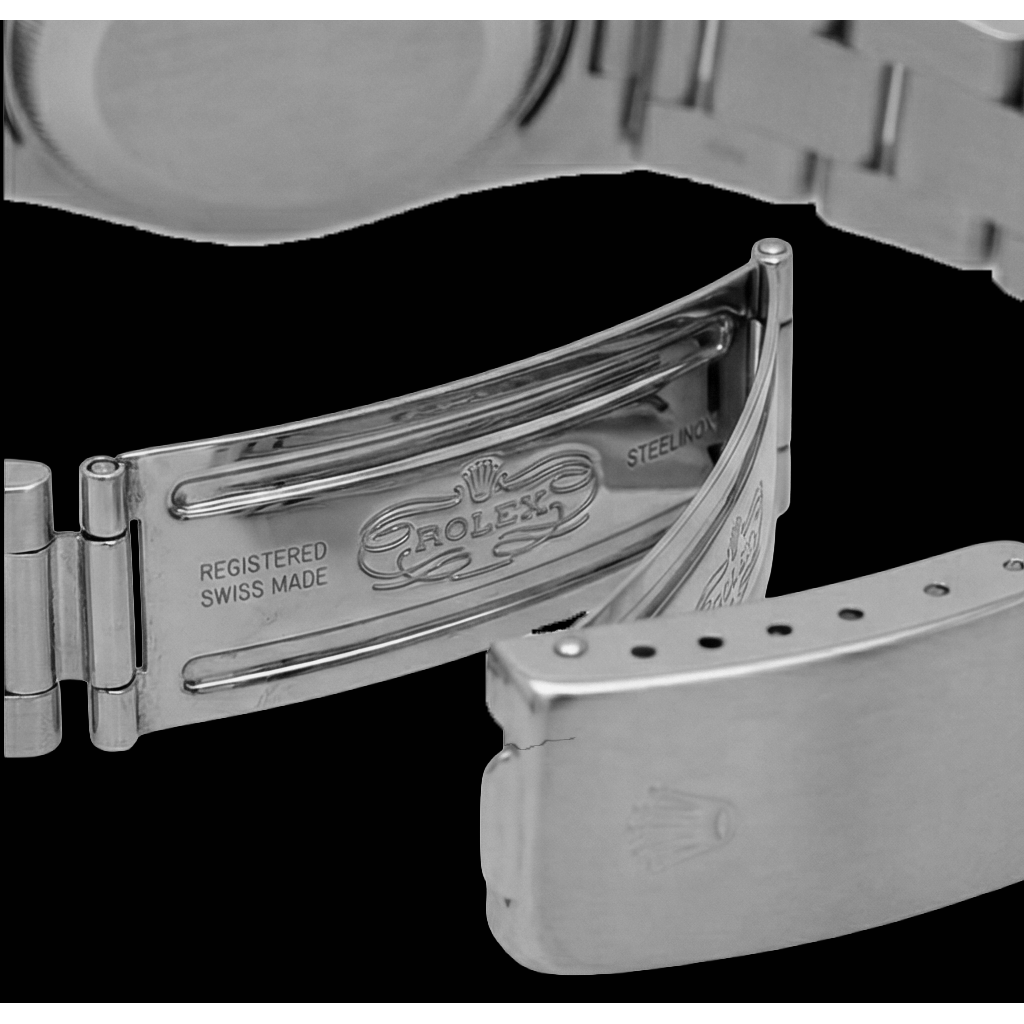 Blaues, individuelles Diamanten-Zifferblatt, mittlere Größe, kein Datum, Rolex-Uhrenarmband, Edelstahl