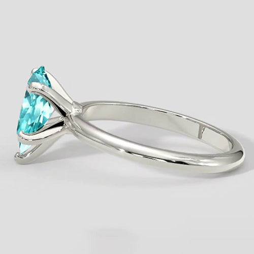 Bläulicher Paraiba-Ring 1,50 Tropfenschliff
