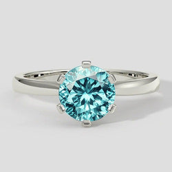 Bläulicher runder Paraiba-Ring 3 Karat