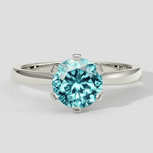 Bläulicher runder Paraiba-Ring 3 Karat