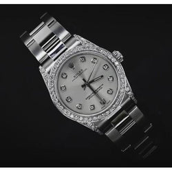 Brauch Diamant Lünette Rolex Mittelgroß NEIN Date 31 mm Uhr Edelstahl