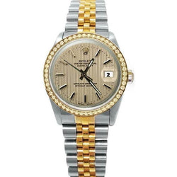 Rolex Date Just Uhrenarmband mit Gobelin-Zifferblatt und zweifarbigem Schnellset