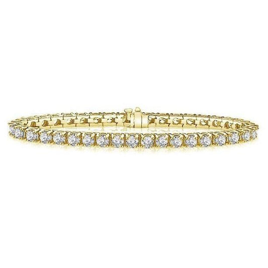 Brillantschliff 12.80 ct Krappenbesatz Echt Diamanten Armband YG 14K