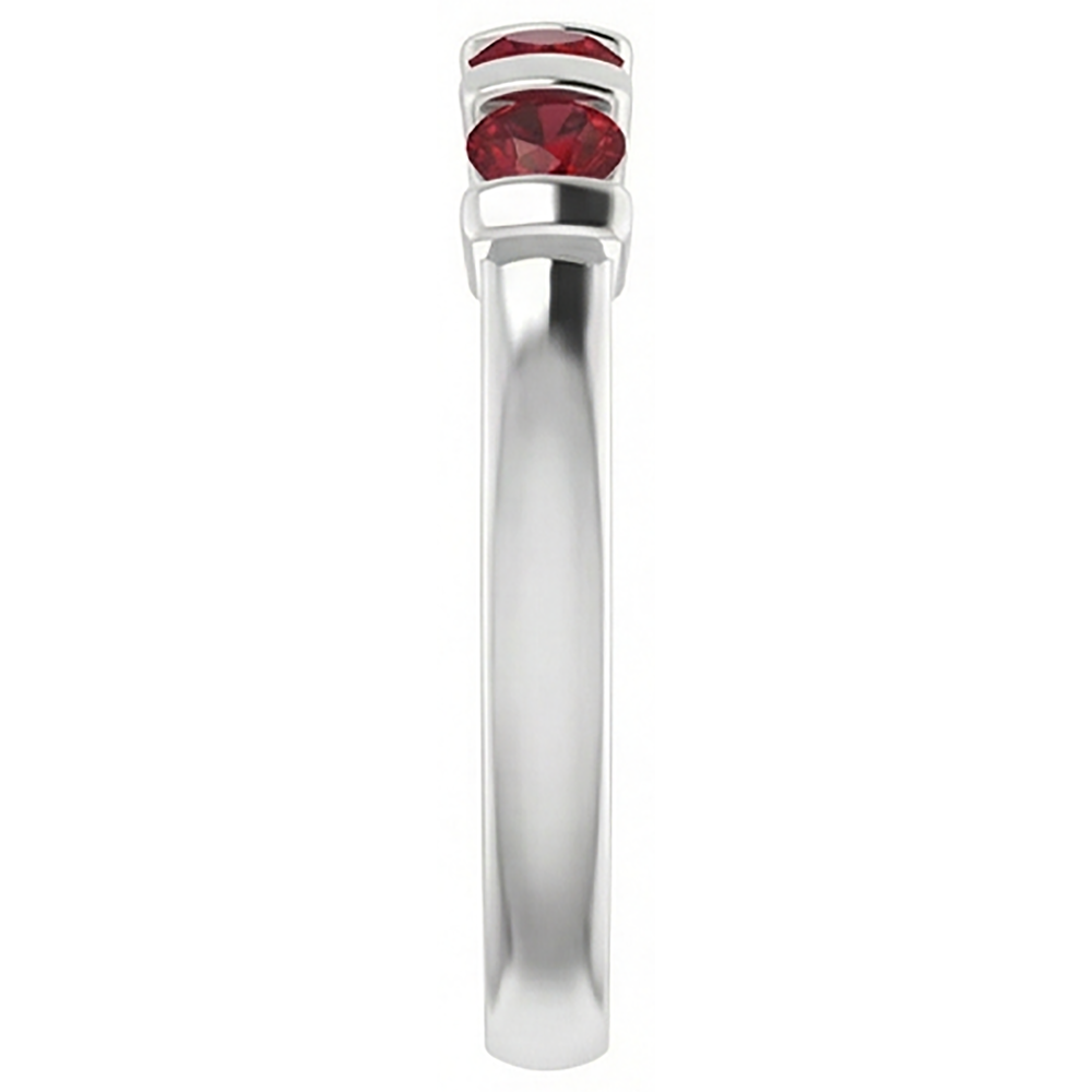 Burma Rubinring mit drei Steinen 0,90 Karat Barfassung Schmuck Neu