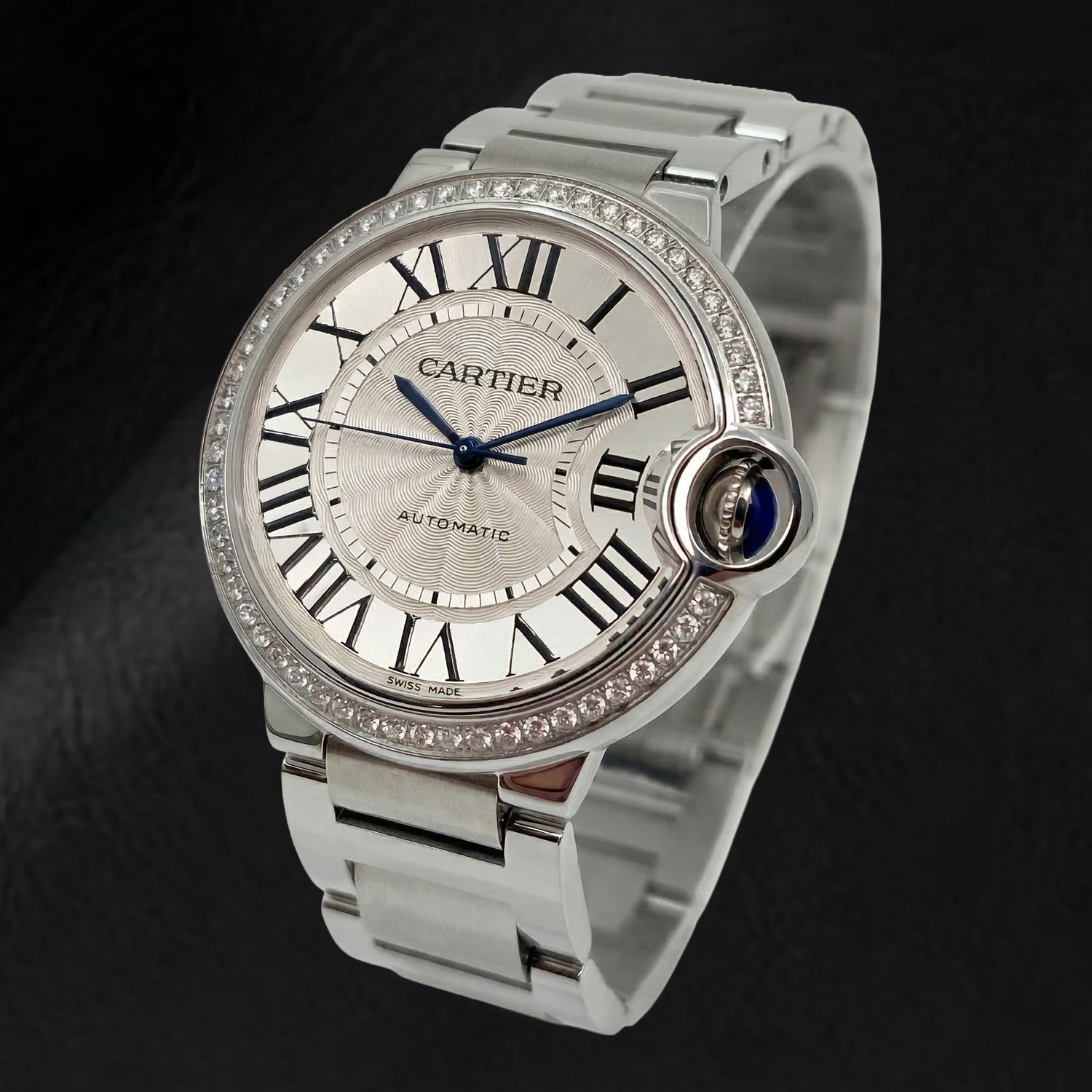 Diamant Uhr in Sterling Silver – Seitenansicht