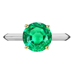 Naturreiner Smaragd Schmuckstein-Ring – Zweifarbiges 14K Gold 3