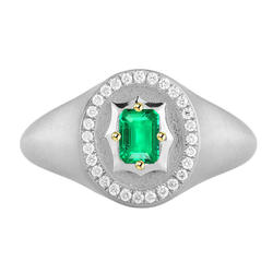Natürlicher GIA-Geprüft Smaragd Edelstein-Ring 1 Karat