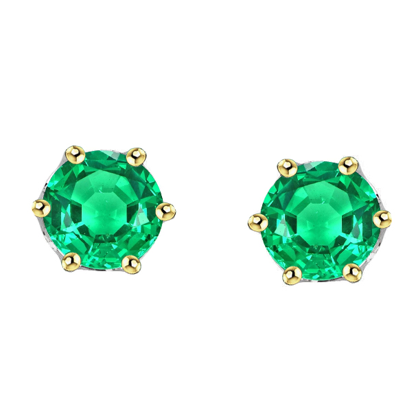 Naturreiner Kolumbianischer Smaragd Gemstone Earring – Hauptansicht