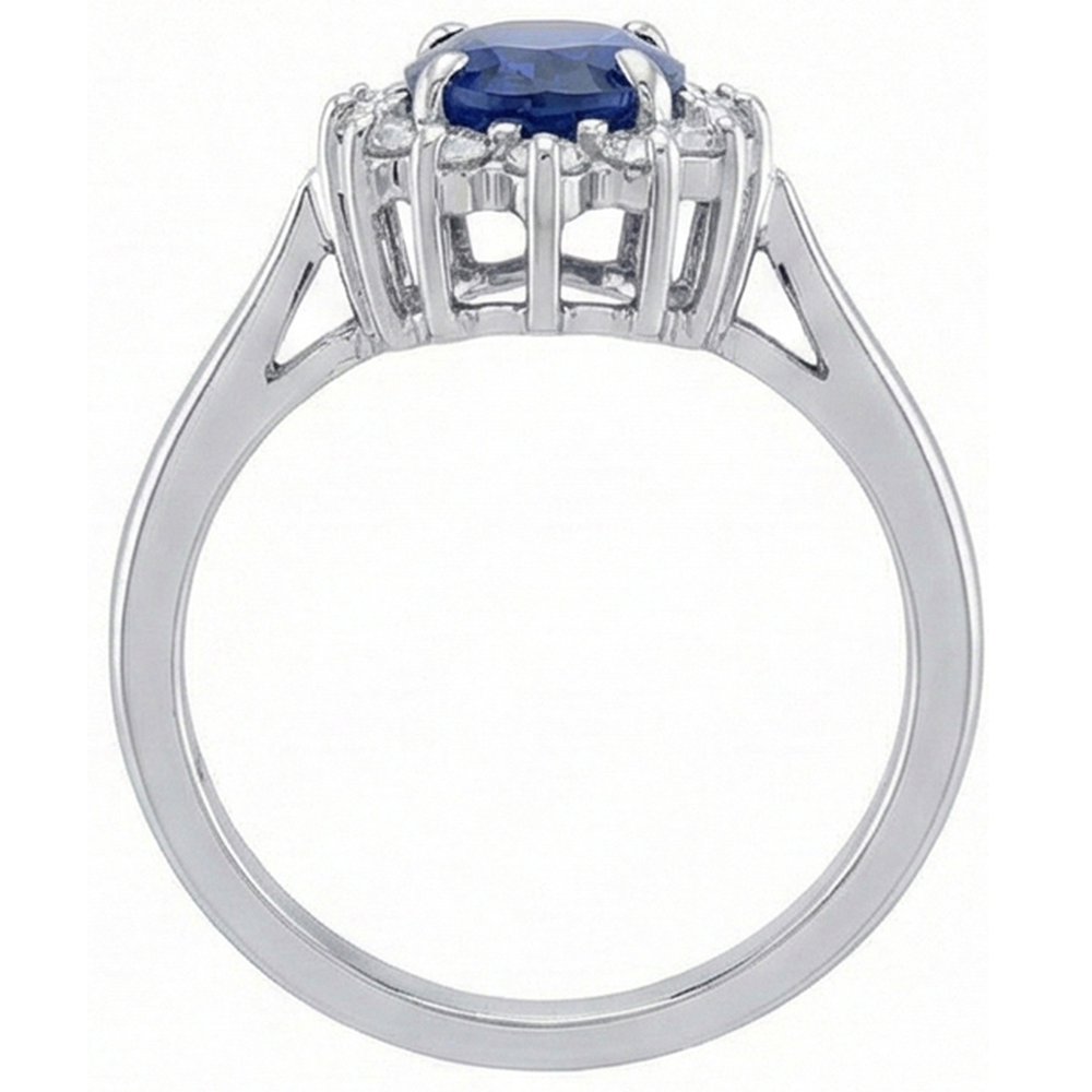 Ceylon Blauer Saphir Ring 4,70 Karat Aus der Erde Abgebauter Natürlicher Diamantschmuck