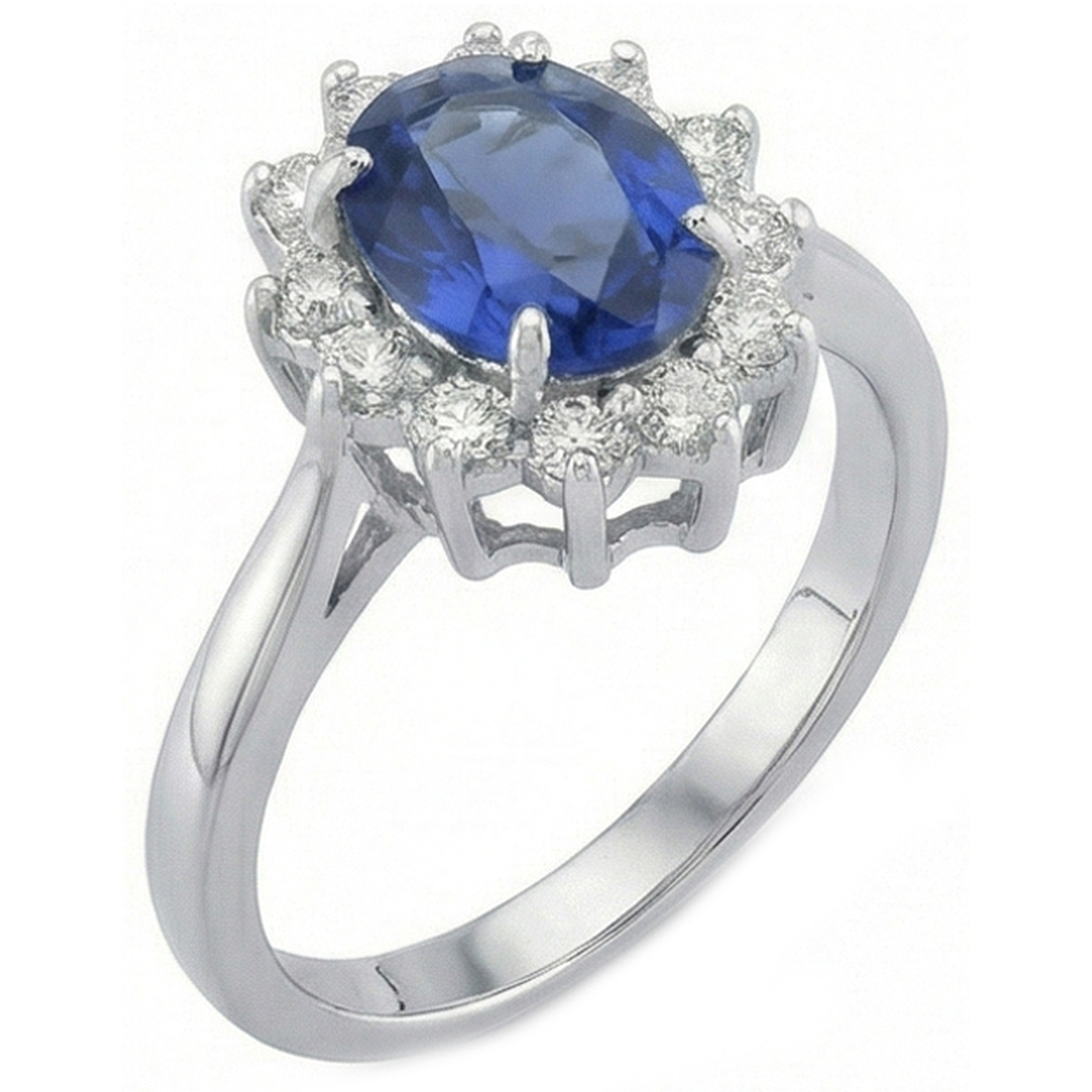 Ceylon Blauer Saphir Ring 4,70 Karat Aus der Erde Abgebauter Natürlicher Diamantschmuck