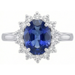 Ceylon Blauer Saphir Ring 4,70 Karat Aus der Erde Abgebauter Natürlicher Diamantschmuck