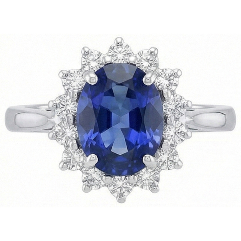 Ceylon Blauer Saphir Ring 4,70 Karat Aus der Erde Abgebauter Natürlicher Diamantschmuck