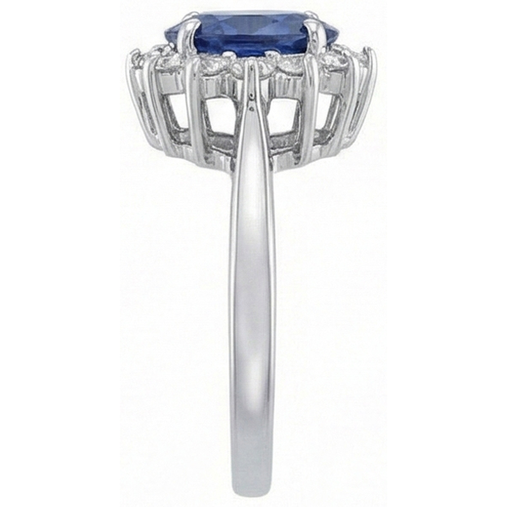 Ceylon Blauer Saphir Ring 4,70 Karat Aus der Erde Abgebauter Natürlicher Diamantschmuck
