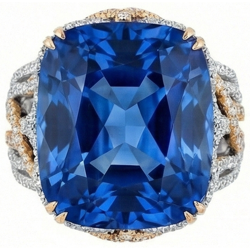 echter round diamant 8.51Karat ring Seitenansicht