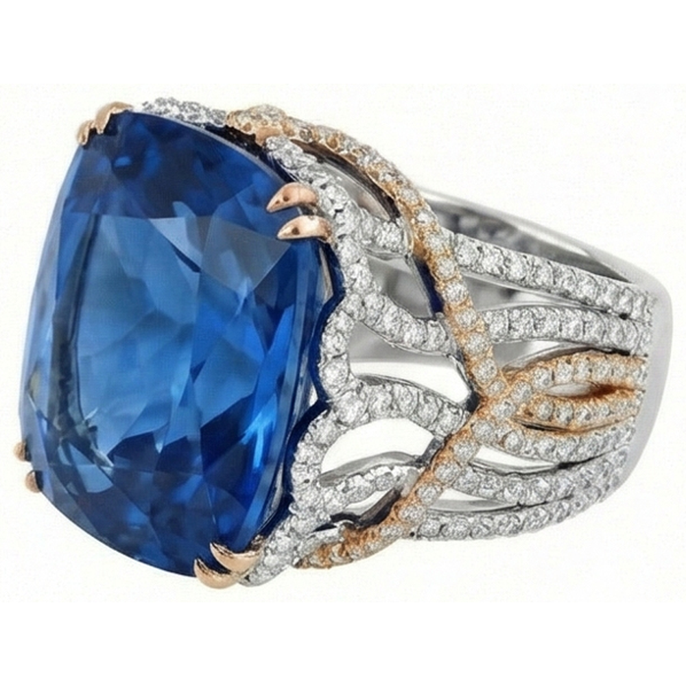 echter round diamant 8.51Karat ring Detailansicht