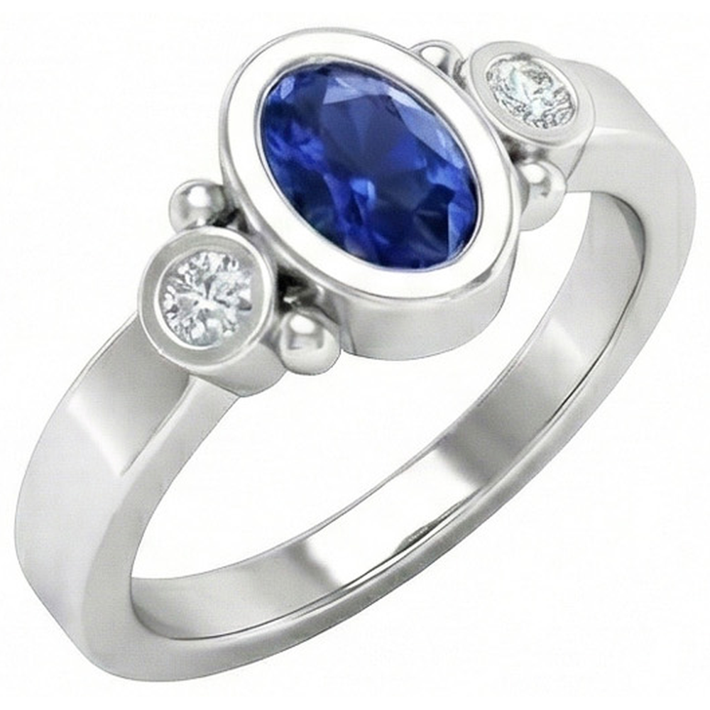 echter oval saphir 1.70Karat ring Detailansicht