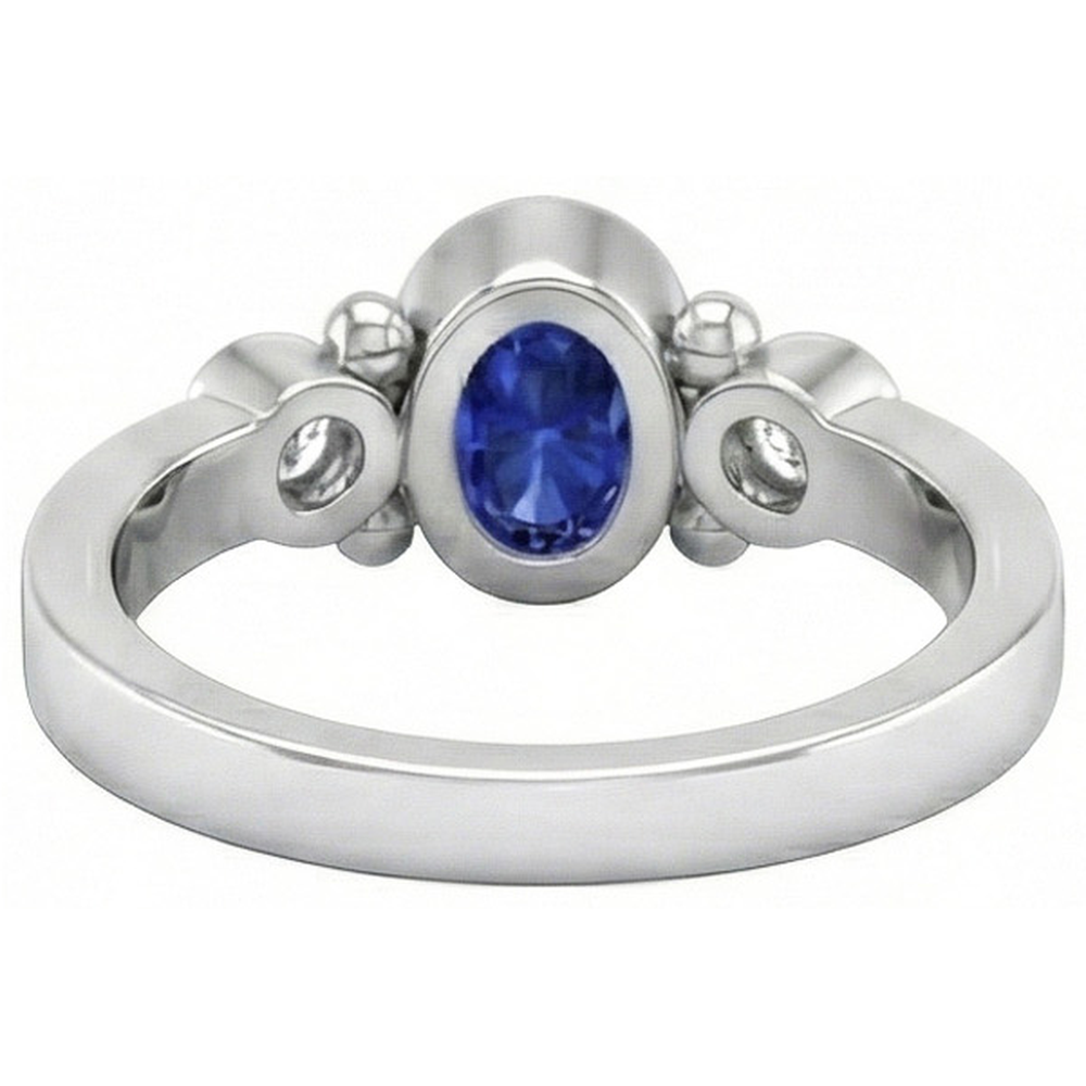 echter oval saphir 1.70Karat ring Profilansicht