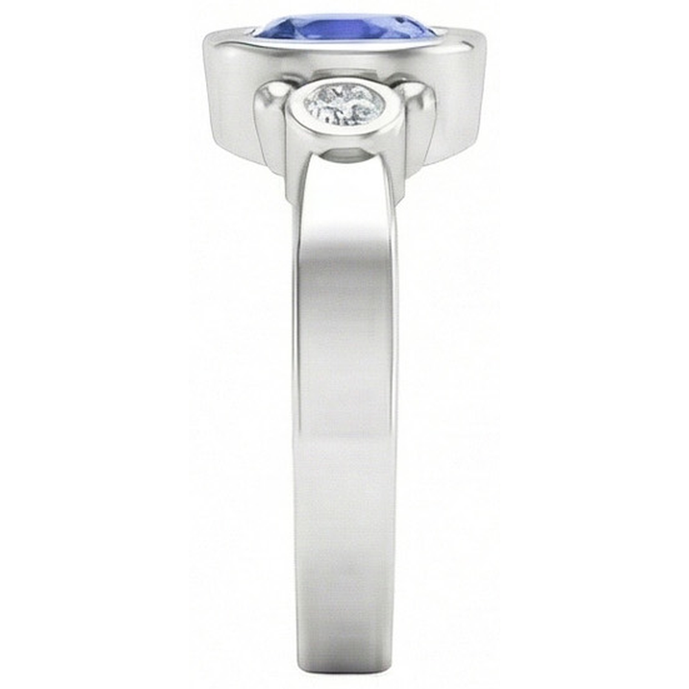 echter oval saphir 1.70Karat ring Draufsicht