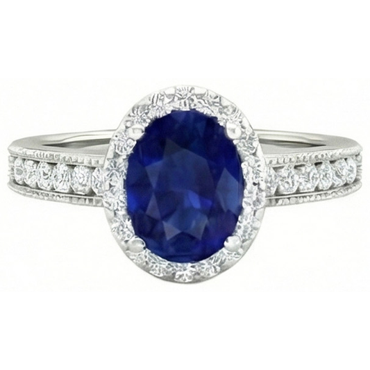 echter oval diamant 4Karat ring Detailansicht