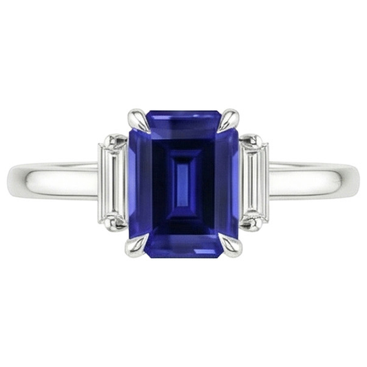 echter baguette saphir 2.50Karat ring Detailansicht