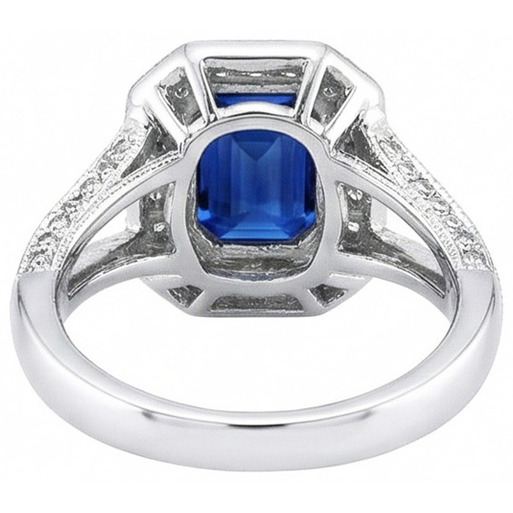 Ceylon Blue Sapphire Aus der Erde Abgebauter Natürlicher Diamants 5.36 Karat Ring Naturedelstein Neu