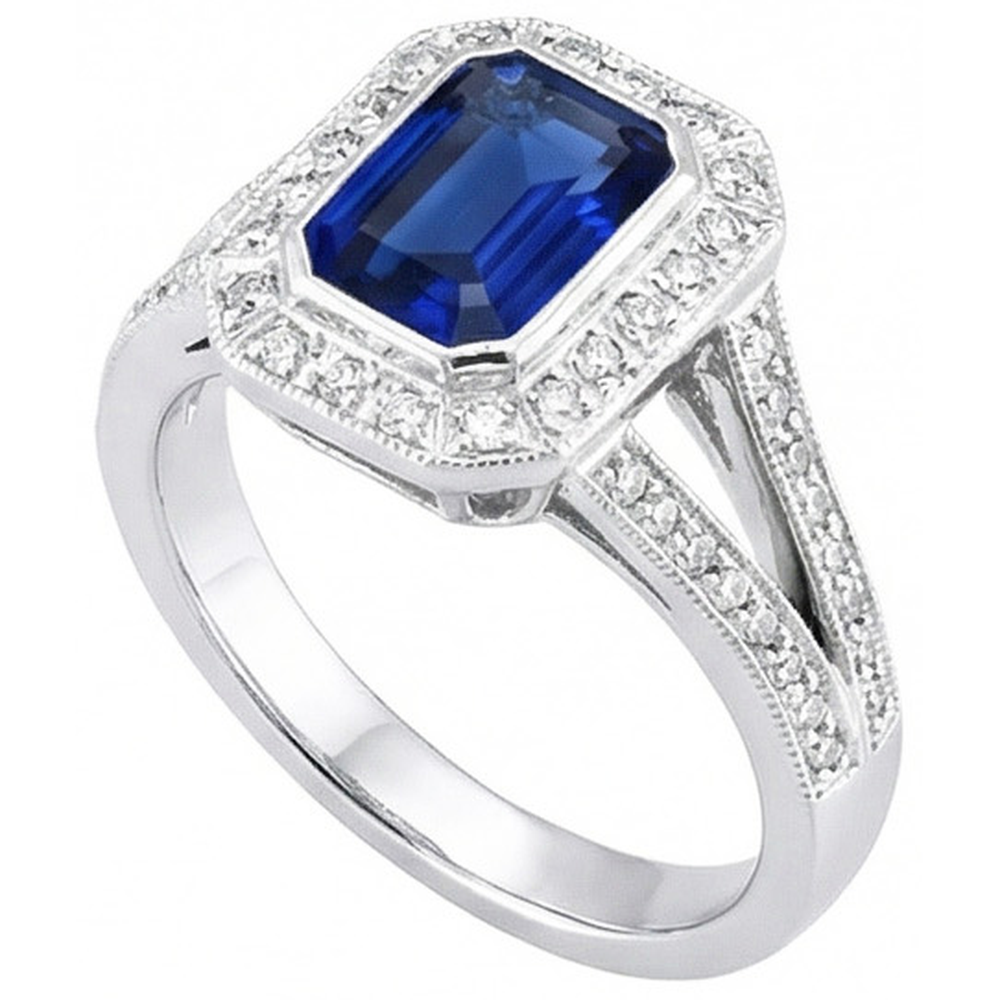Ceylon Blue Sapphire Aus der Erde Abgebauter Natürlicher Diamants 5.36 Karat Ring Naturedelstein Neu