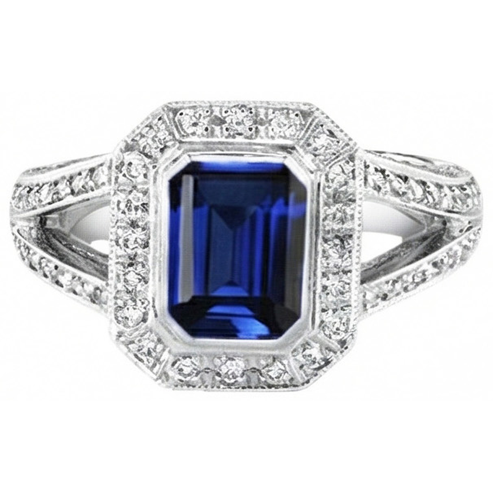 Ceylon Blue Sapphire Aus der Erde Abgebauter Natürlicher Diamants 5.36 Karat Ring Naturedelstein Neu