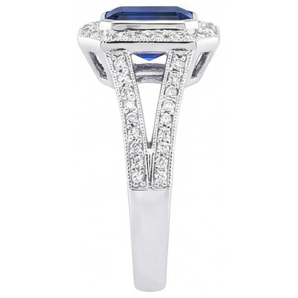 Ceylon Blue Sapphire Aus der Erde Abgebauter Natürlicher Diamants 5.36 Karat Ring Naturedelstein Neu