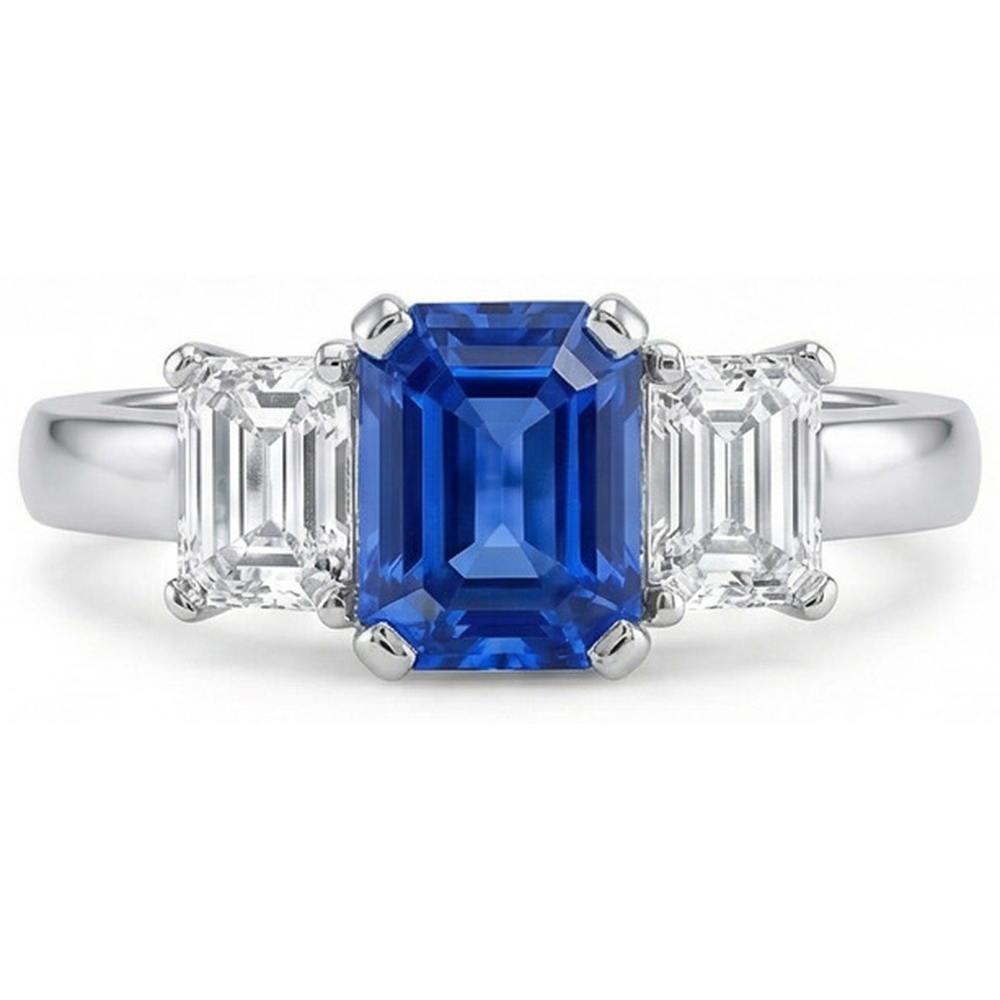 echter radiant diamant 2.50Karat ring Seitenansicht