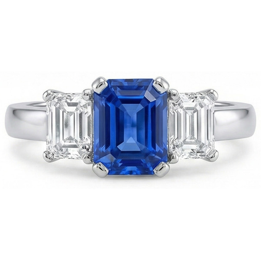 echter radiant diamant 2.50Karat ring Seitenansicht