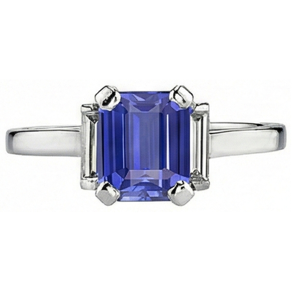 echter baguette diamant 2.50Karat ring Seitenansicht