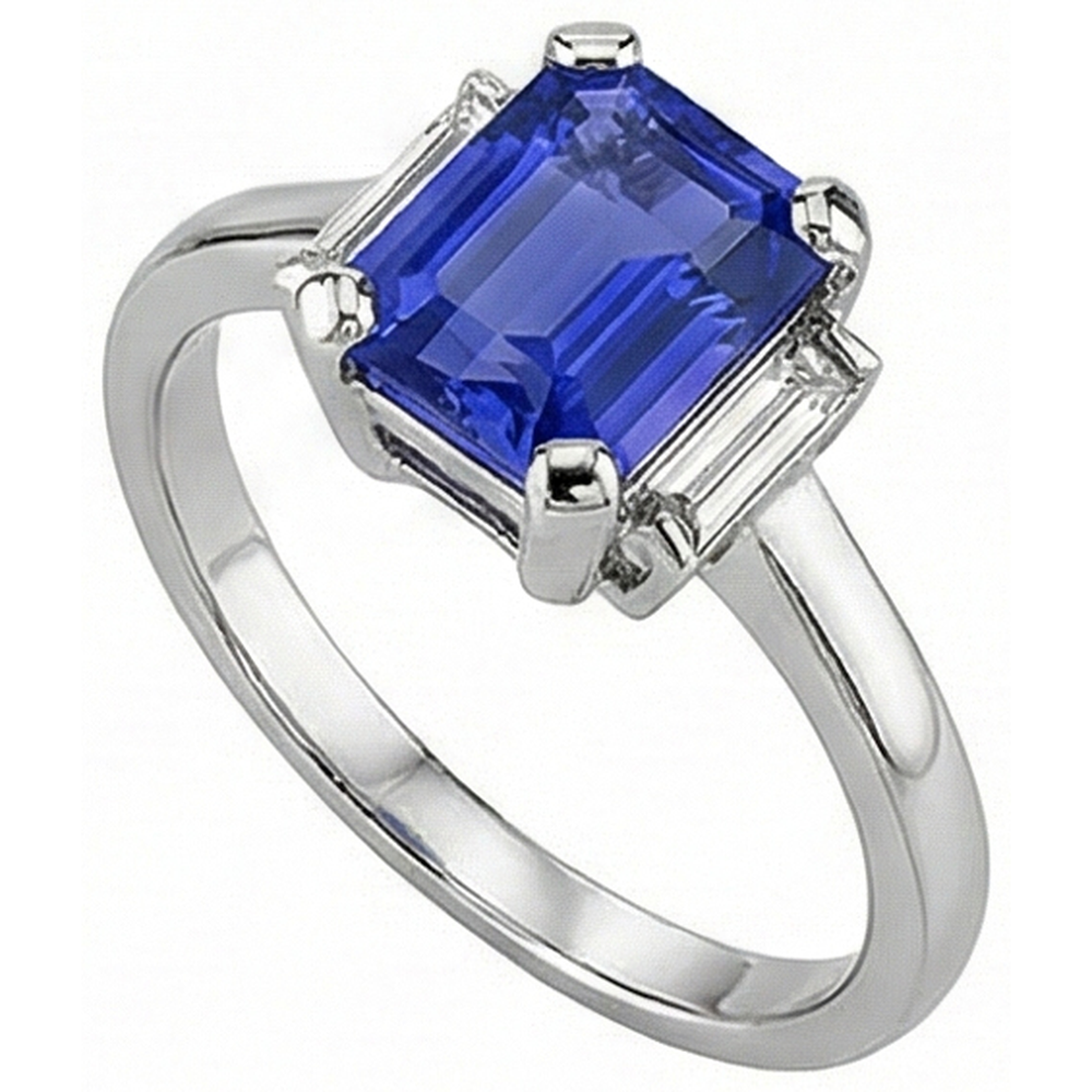echter baguette diamant 2.50Karat ring Detailansicht