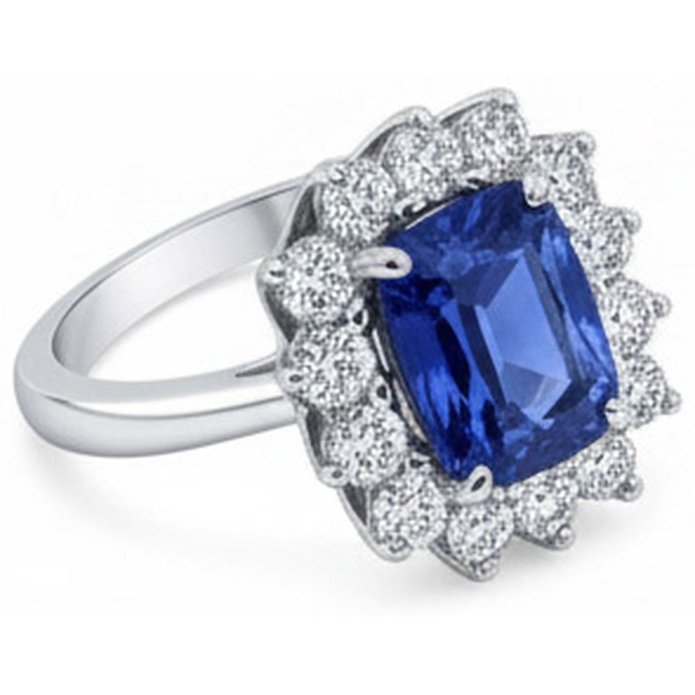echter round saphir 4.25Karat ring Detailansicht