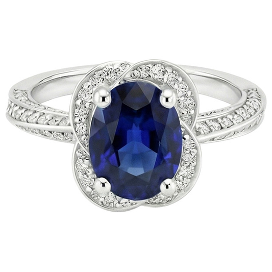 echter oval diamant 6Karat ring Seitenansicht