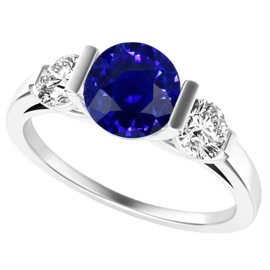 Ceylon-Saphir-Ring mit Diamanten