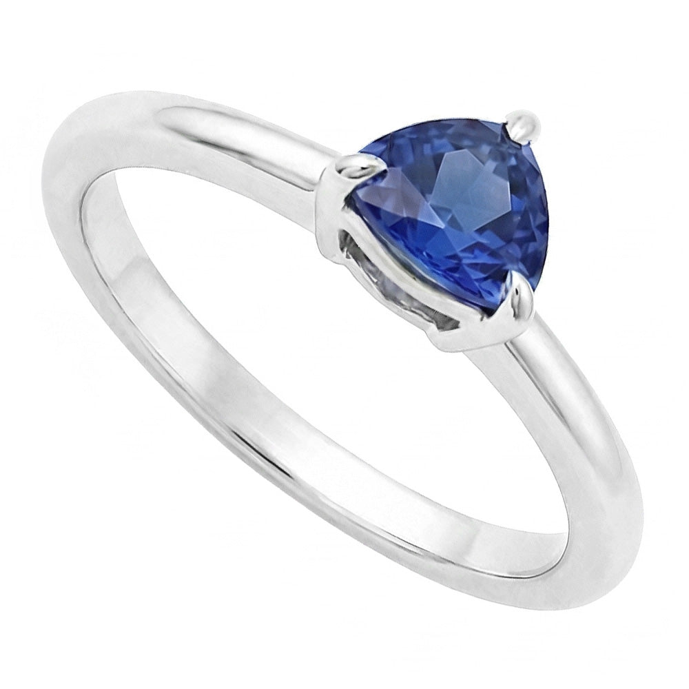 Ceylon Saphir Solitaire Trillion Shaped Ring 1 Karat Schmuck Gold