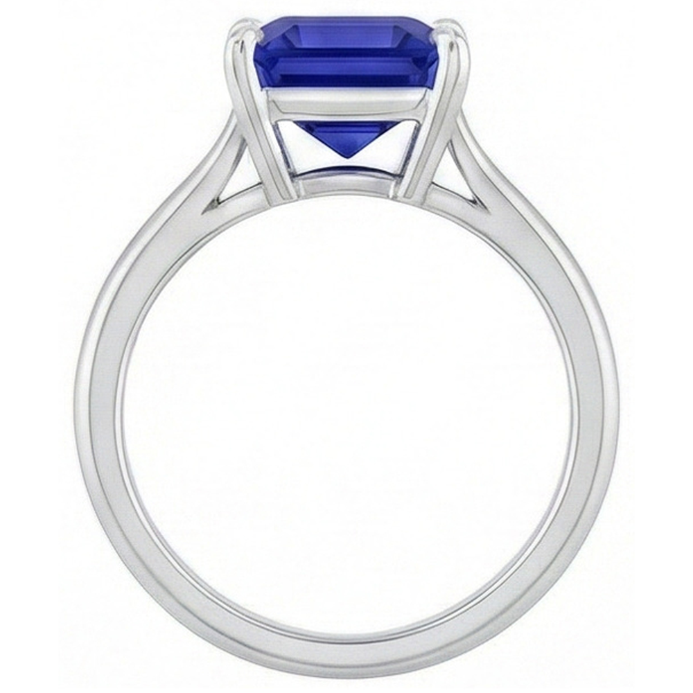 Ceylon Saphir Solitär Ring Asscher Cut 2 Karat Damenschmuck