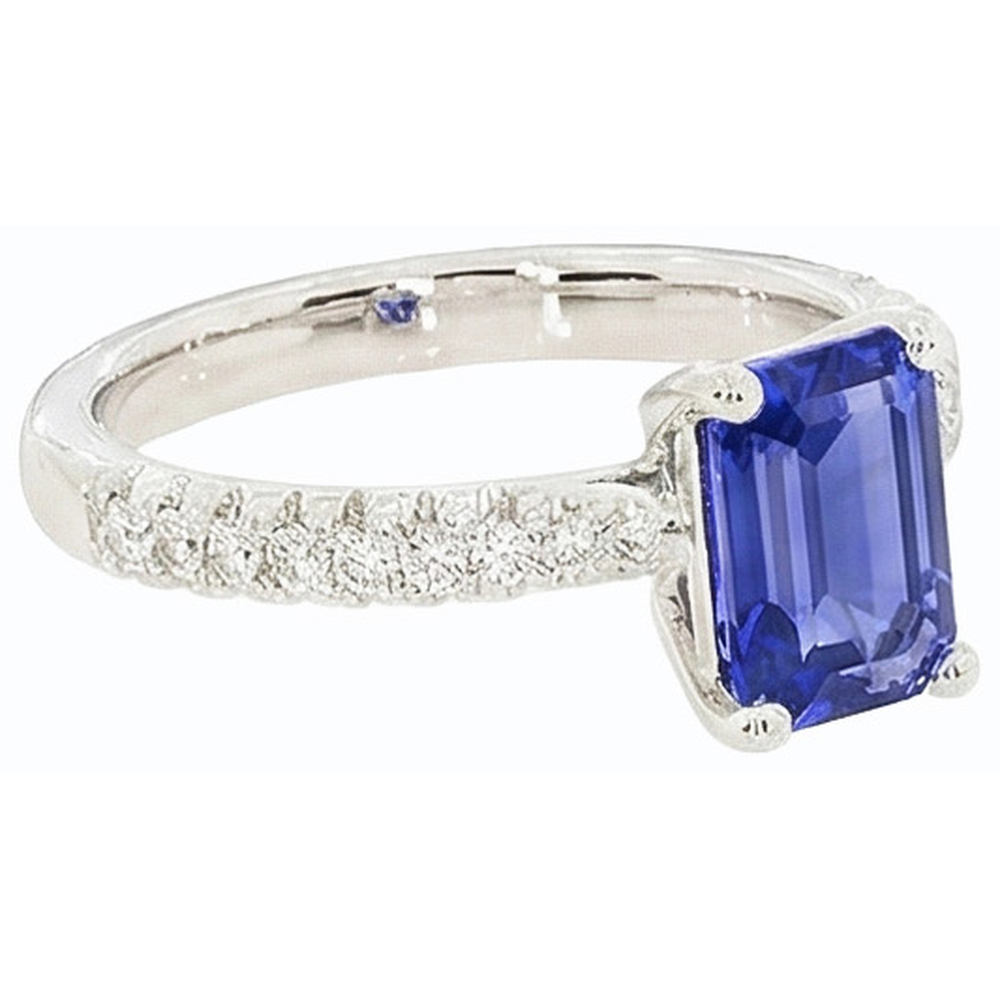 echter round diamant 3.75Karat ring Draufsicht